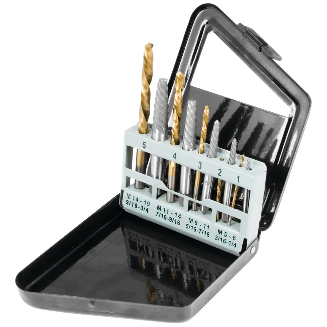 W8697 – PERFORM TOOL Screw Extractor, Use To Remove Damaged Screws #1/ #2/ #3/ #4/ #5 Screw Size Set Of 10 With 5/64 ...